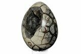 Septarian Dragon Egg Geode - Black Crystals #271143-1